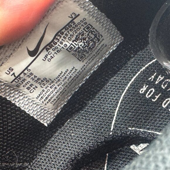 Size 7 Nike Af1 Sage Low Air Force Womens Black White Platform Shoes AR5339-002 - Picture 7 of 10